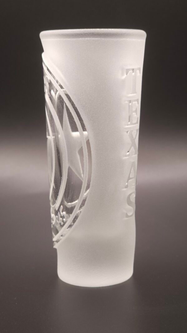 Texas Star Raised Cut shot glass back detail