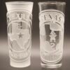 Lone Star Seal Texas Engraved Tequila Shot Glass – Clear and Frosted Texas Lone Star Seal engraved tequila shot glasses clear and frosted sandblasted glass