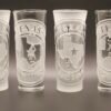 Lone Star Seal Texas Engraved Shot Glass Set of 4 Texas Lone Star Seal engraved tequila shot glass set of four deep and raised cut