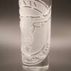 Texas engraved shot glass Longhorn Emblem deep cut sandblasted engraving front view