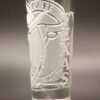 Texas engraved shot glass Longhorn Emblem deep cut engraving side view