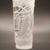 Texas engraved shot glass Longhorn Emblem raised cut engraving front view