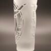 Texas engraved shot glass Longhorn Emblem raised cut engraving side view