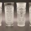 Texas engraved shot glass set Longhorn Emblem deep and raised cut set of 4 glasses